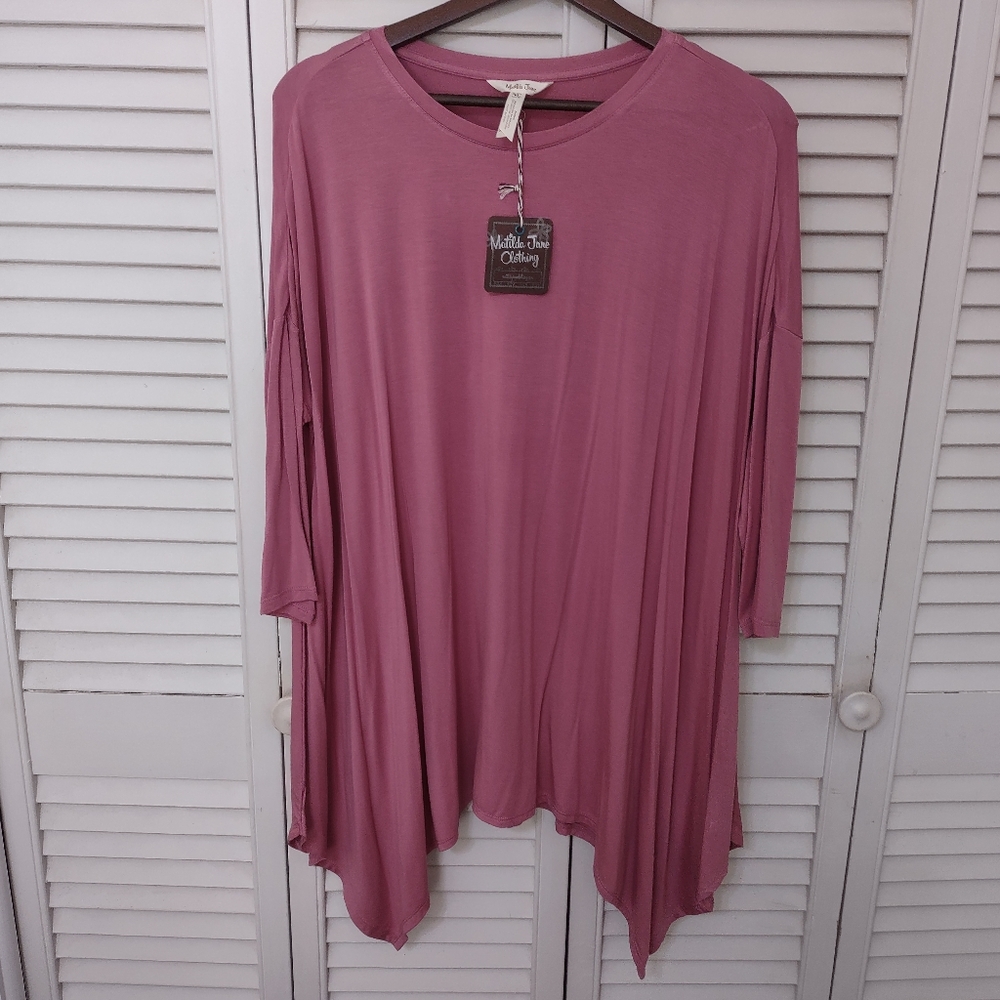 NWT Matilda Jane Long Car Ride pink top size M